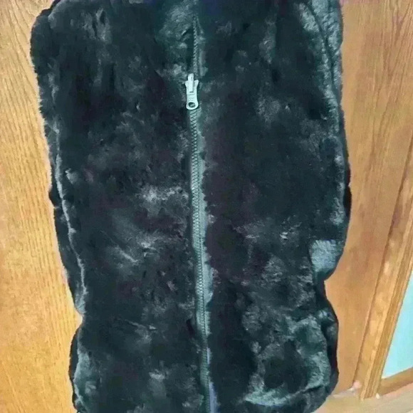 Nicole Miller Original Puffer Faux Fur Women’s Vest Black Medium Reversible - Picture 9 of 14